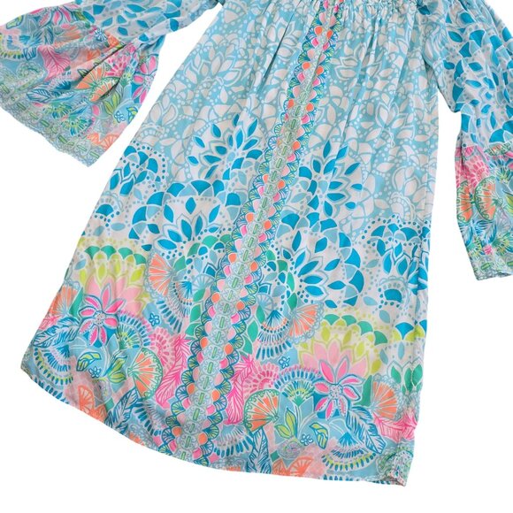 Lilly Pulitzer Nevie Caribbean Citrus Dress Off-The-Shoulder Dress Size Small - Picture 8 of 9